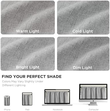 CUCRAF Linen 100% Blackout Curtains 96 Inch Length 2 Panels Set, Back Tab and Rod Pocket Curtain for Living Room Bedroom, Room Darkening Window Drapes Thermal Insulated, (52x96 inch, Light Grey - Image 5