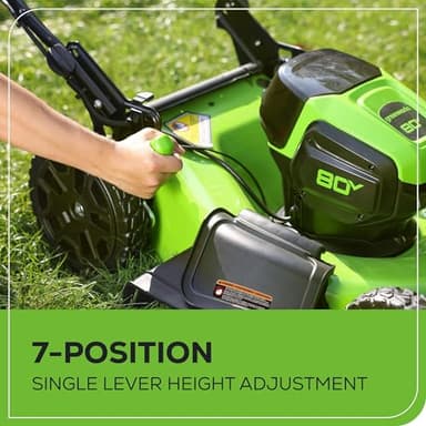Greenworks 80V 21" Brushless Cordless (Push) Lawn Mower (75+ Compatible Tools), (2) 2.0Ah Batteries and 30 Minute Rapid Charger Included - Image 6