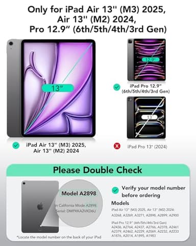 ESR iPad Air 13 Inch Case Keyboard (M3/M2, 2025/2024) & iPad Pro 12.9 inch (3/4/5/6th Gen) Magic Keyboard, Easy-Set Floating Cantilever Stand, Precision Multi-Touch Trackpad, Rebound Series, Black - Image 3