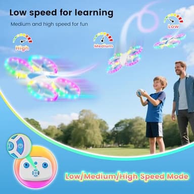 Mini Drone for Kids and Beginners with Fancy LED & Altitude Hold,Birthday Gift for Boys Girls,RC Drone with Propeller Protection,360°Flips,3 Speed Mode,Indoor Outdoor Mini Quadcopter Toy - Image 4