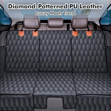 Chumajor 3-in-1 Convertible PU Leather Dog Car Seat Extender & Booster Seat – 400lb Capacity, Waterproof, Hard Bottom, Scratch-Proof Hammock for Cars & SUVs-L - Image 8