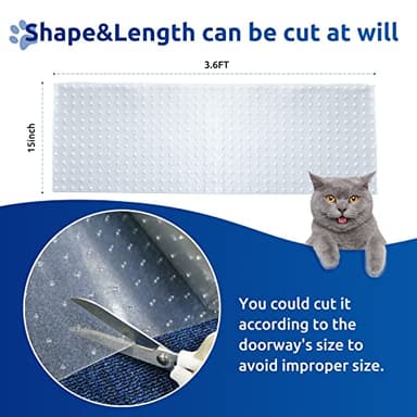 Carpet Protector for Pets Cat Carpet Protector/Repellent Barrier for Doorway Corner, Anti Scratch Under Door Cat Scratch Protector Mat, Easy to Cut Plastic Stopper (Clear, 3.6FT-1pack) - Image 2