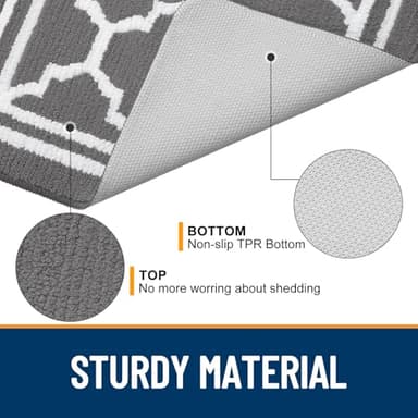 Buganda Indoor Door Mat, Dirt-Resistant and Absorbent Doormat, Anti-Slip, Low Profile Floor Mats for Inside Entryway, Front, and Back Door Entrance (32x20 Inches, Grey) - Image 4