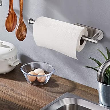 Paper Towel Holders for Kitchen,Paper Towels Bulk- Self-Adhesive Under Cabinet,Both Available in Adhesive and Screws,Stainless Steel - Image 3