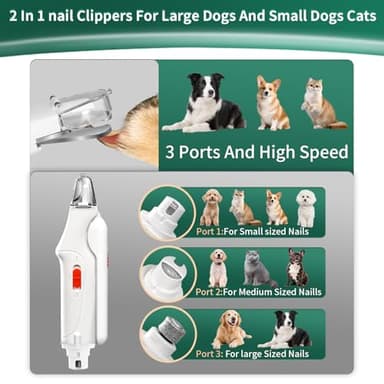 CATPICK 2-in-1 Cat Nail Clippers & Dog Nail Clippers Trimmers for Large Medium Small Dogs Cats Claw Trimmer Quick Sensor and Safety Guard USB Rechargeable with 2 LED Lights Dogs Nail Trimmer - Image 7