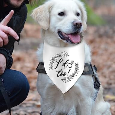 I Do Too Wedding Engagement Dog Bandana Pet Bandanas Accessories for Dog Lovers Pet Scarf Bridal Shower Gift - Image 2