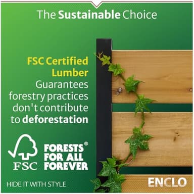 5ft H x 3.2ft W (1 Panel) No Dig Enclo Concord Cedar Wood Privacy Screen, Great to Hide Trash Cans, Decorative Patio Privacy Screen, Outdoor Privacy Fence Panel, Air Conditioner Fence, EC18022 - Image 9