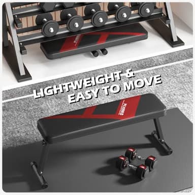 FLYBIRD Folding Flat Bench, Sturdy Lightweight and Space-saving Bench Press Flat Weight Bench, Easy to Assemble - Image 7