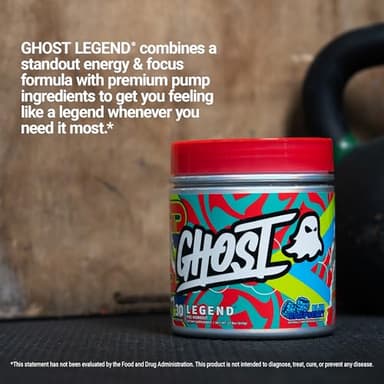 GHOST Legend Pre-Workout Powder, Blue Raspberry - 30 Servings – Pre-Workout for Men & Women with Choline, L-Citrulline, & Beta Alanine for Energy & Focus - Image 5
