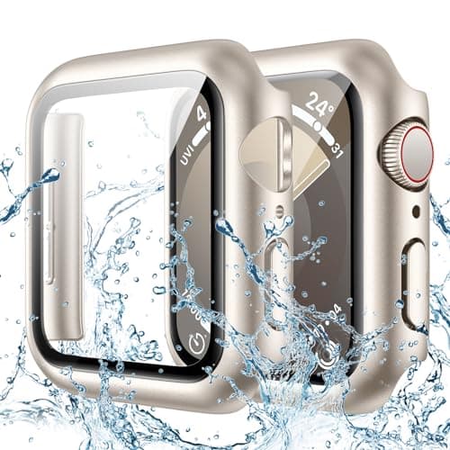 Goton Waterproof Case Compatible for Apple Watch Screen Protector Series 6/5/4, SE 3/2/1 44mm, Hard Bumper with Tempered Glass for iWatch Cover 44 mm - Image 1