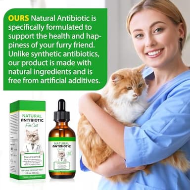 Cat Antibiotics, Antibiotics for Cats, Natural Cat Antibiotics Multivitamin Herbal Supplements 60ml - Image 6