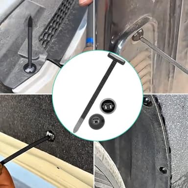 150Pcs Nylon Universal Cable Tie Buckle - New Multifunctional Nylon Zip Ties, Heavy Duty Plastic Rivet T Zip Ties Style, for Daily Maintenance And Fixing Of Automobiles - Image 8