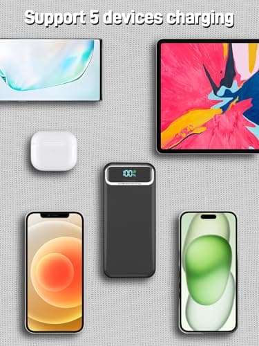 Portable Charger Power Bank with Built in Cables and AC Wall Plug,PD20W&SCP22.5W USB-C Super Fast Charging,20000mAh Travel Phone Charging,LED Display Battery Pack Compatible All iPhone Samsung etc - Image 6