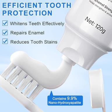 9.9% Hydroxyapatite Toothpaste for Enamel Protection and Tooth Strengthening, (2PCS) Nano Hydroxyapatite Toothpaste, Gentle Mint, Fresh Breath, Daily Use for Oral Health - Image 4