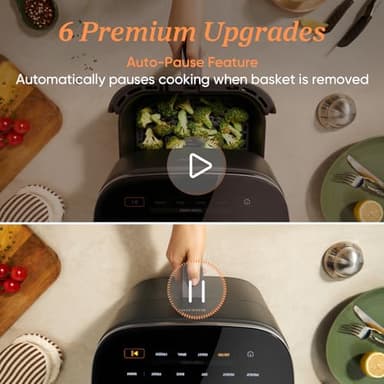 Cosori 9-in-1 TurboBlaze Air Fryer 6 Qt, Premium Ceramic Coating, 90°–450°F, Precise Heating for Even Results, Air Fry, Roast, Bake, Broil, Dry, Frozen, Proof, Reheat, Keep Warm, 120V - Image 6
