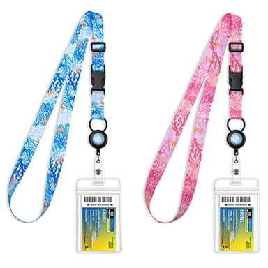 MNGARISTA Retractable Cruise Lanyard for Ship Cards, Waterproof Lanyards for Cruise Ship Cards with ID Holder, 2 Pack, Seaweed - Image 1