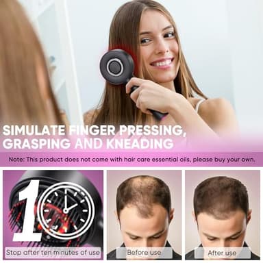 3 in 1 Scalp Massager Hair Growth Hair Oil Applicator,Electric Scalp Brush for Home,IPX7 Waterproof Electric Head Massager - Image 5