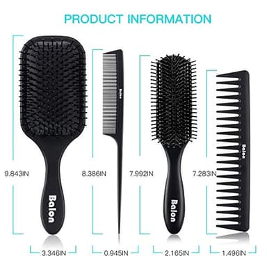 Balon Hair Brush for Women and Men, 4Pcs Paddle Brush Detangling Brush Hair Comb Set for Long Thick Thin Curly Hair, Hairbrush Great On Wet or Dry, No More Tangle - Image 5