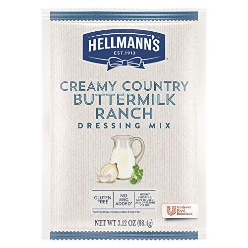 Hellmann's Creamy Country Buttermilk Ranch Salad Dressing Dry Mix Pouch Gluten Free, No added MSG, 3.12 Ounce (Pack of 18) - Image 1