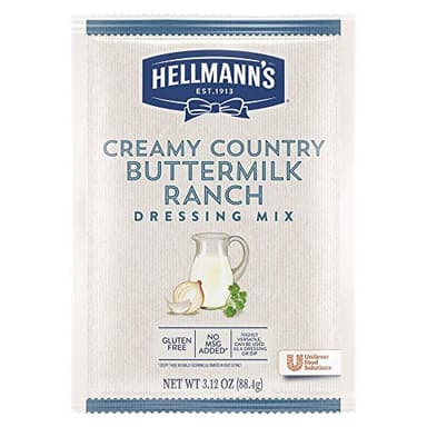 Hellmann's Creamy Country Buttermilk Ranch Salad Dressing Dry Mix Pouch Gluten Free, No added MSG, 3.12 Ounce (Pack of 18) - Image 1