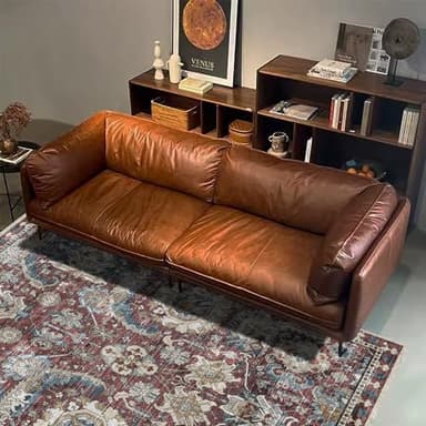 RUGSURE Washable Area Rugs - Perfect for Living Room, Bedroom, Kids Room, Nursery - Stain & Water Resistant Non-Slip, Pet & Child Friendly, Vintage Tribal Area Rugs (Rust and Bule, 9' x 12') - Image 5