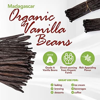 50 Organic Grade A Madagascar Vanilla Beans. Certified USDA Organic for Extract and All Things Vanilla by FITNCLEAN VANILLA. Bulk Fresh NON-GMO Pods. - Image 2