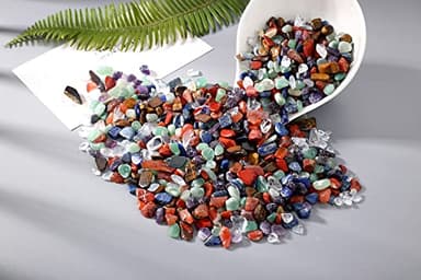 DUQGUHO Chakra Crystals Chip Bulk Natural Mixed Healing Crystal Crushed Stones for Succulent Plant Flowerpot Rocks Vase Filler Pebbles for Planters 0.88 lbs - Image 2