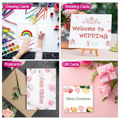 PATIKIL 50 Sets Pure Cotton Watercolor Cards 140lb/300 GSM Postcards with Envelopes for Art Painting Creative Thank Notes, 4x6 Inch - Image 7