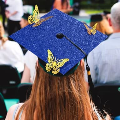 Gersoniel 12 Sheets 10 x 10 Inch Glitter Construction Paper for Graduation Cap Decoration Heavyweight Colorful Cardstock Grad Cap Cover for Graduation Hat Topper Craft DIY - Image 6