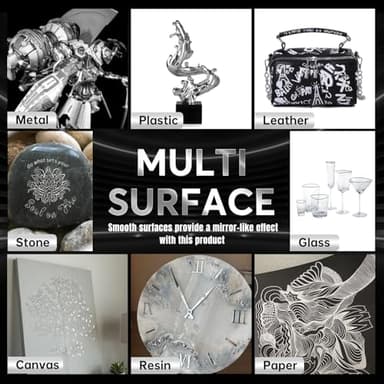 COORIART 3PK Liquid Chrome Markers - Permanent Mirror Chrome Pens, Chrome Paint Pens for Plastic, Metal, Model Painting, Touch Up & Repair Kit, Set of 3 Tips (0.7mm, 1mm, 3mm) - Image 3