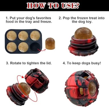 Yipetor Dog Toy, Frozen Dog Treats to Keep Dogs Busy, Interactive Treat Dispensing Dog Toy Puzzle, Interactive Chew Toys for Puppy Small Medium Dog, Power Chewer, Durable Rubber-Easy to Clean(Small) - Image 3