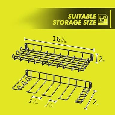 Amoowis Power Tool Organizer, Drill Holder Max 50lb load & Assembly-free by Heavy Duty Metal, 4 Slots 2 Shelves for Cordless Drill Organizer in Garage/Workshop/Pegboard/Shed Suitable for Father's Day - Image 5
