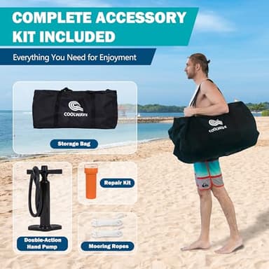 COOLWAVE Inflatable Water Hammock, Round Floating Ring for Pool and Lake, Portable Water Hammock for Parties and Relaxion, Available in 6FT 8FT 10FT - Image 7