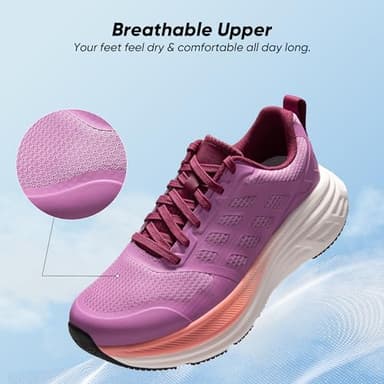 NORTIV 8 Women's Walking Shoes Cushion Running Tennis Shoes ActiveFloat Non-Slip Comfortable Breathable Workout Gym Sports Athletic Fashion Sneakers,Size 6.5,Purple,SNWS245W - Image 4