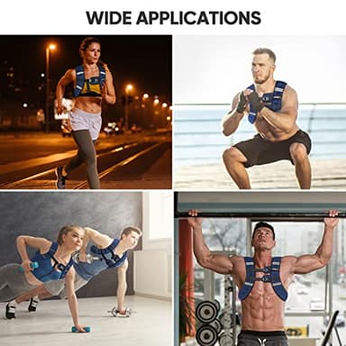APEXUP Weighted Vest with 5lbs/10lbs/15lbs/20lbs/25lbs/30lbs Weights and Reflective Stripe, Weight Vest Men Women for Workout, Strength Training, Running (Blue, 15lbs) - Image 8