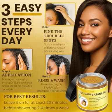 Raw Batana Oil for Hair Growth by Dr. Sebi Organic Raw Honduras Oil - 100% Pure & Natural Botana Paste for Thicker, Stronger Hair for Men and Women - Image 3