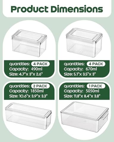 KEMETHY 11 Pack Refrigerator Organizers and Storage, Stackable Fridge Organizer Bins, BPA-Free Clear Plastic Fruit Storage Containers for Fridge, Kitchen, Fruits, Drinks, Produce, Vegetable - Image 2