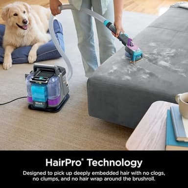 Shark PX250 StainStriker HairPro Portable Carpet, Upholstery & Area Rug Cleaner with Pet Stain & Hair Tools, Self-Cleaning, Perfect for Pets & Car Interiors, 3 Cleaning Tools & Pet Solution (Renewed) - Image 3