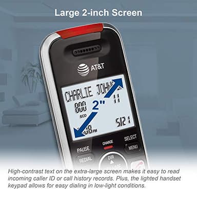 AT&T BL102-4 DECT 6.0 4-Handset Cordless Phone for Home with Answering Machine, Call Blocking, Caller ID Announcer, Audio Assist, Intercom, and Unsurpassed Range, Silver/Black - Image 6