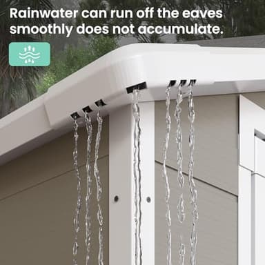 UDPATIO Outdoor Storage Shed 6x4.5 FT, Plastic Resin Outside Sheds & Outdoor Storage for Trash Can, Bike, Lawnmower, Generator, Tool Shed with Lockable Door for Backyard, Lawn, Patio, Light Brown - Image 9