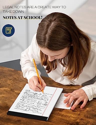 6 Pack 8.5 x 11 Legal Pads for Office Supplies Paper Pads 8.5 x 11 White Note Pads for Work Lined Writing Pads Notebook White Legal Pads Wide Ruled Notepads 30 Sheets Per Writing Pad Legal Note Pad - Image 7