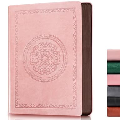 Fetinar 2025 Leather Vintage Journal Notebook,300 Pages,Leather Softcover Lined Journal Notebooks for Women Men,Notebook Journals for Writing Travel,Business,Office,Rose Gold Pink - Image 1