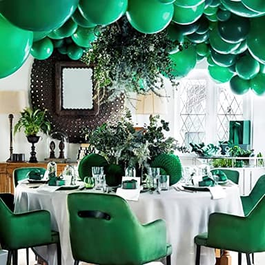 PartyWoo Dark Green Balloons 50 pcs 12 Inch Pearl Hunter Emerald Forest Green Balloons for Baby Shower Graduation Christmas Jungle Safari Birthday Party Decorations Green-Z01 - Image 6