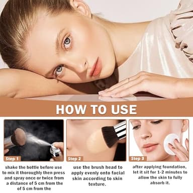 QIUFSSE Air Brush Makeup Foundation,Flawless Airbrush Foundation for Older Women,Teenagers,Middle-aged and Mature Skin,Lightweight Moisturizing,Buildable Coverage for Smooth Radiant Skin (02 Beige) - Image 6