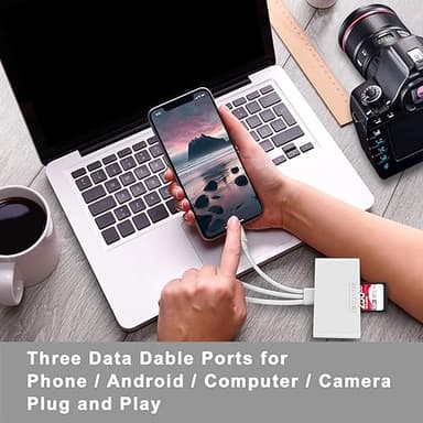 5-in-1 Memory Card Reader, USB OTG Adapter & SD Card Reader for i-Phone/i-Pad, USB C and USB A Devices with Micro SD & SD Card Slots, Supports SD/Micro SD/SDHC/SDXC/MMC - Image 4