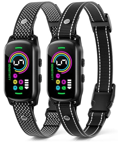 2 Pack Bark Collar, Rechargeable Dog Bark Collar for Large Medium Small Dogs, Smart Training Collar with 5 Adjustable Sensitivity Beep Vibration Harmless Shock, Anti Barking Device for Dogs - Image 1