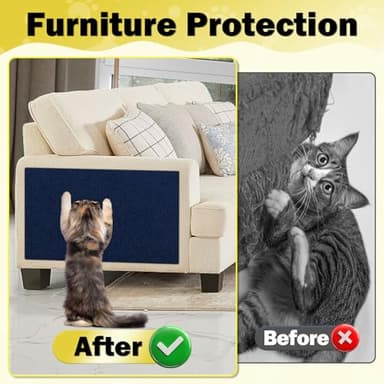 ENONCI 78.7"x15.8" Large Couch Protector from Cat Claws,Anti Scratch Furniture Protector for Cats Corner Wall Scratcher,Replacement for Cat Tree Post Shelves - Image 3