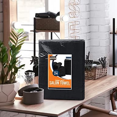 Utopia Towels Cotton Bleach Proof Salon Towel 16 by 27 inches, Bleach Safe Gym 100% Cotton Hand Towel, 24 Pack, Black - Image 7