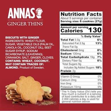 Annas Thins - Ginger Pepparkakor - 5.25 Ounce (Pack of 12) non GMO + Vegan - Image 2