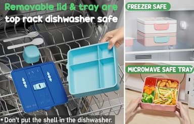 Fimibuke Kids Bento Snack Lunch Box with 4 Compartment, Insulated lunch Bag, Stainless Steel Vacuum Thermos Food Jar, Ice Pack, Utensils Set, Birthday Gift for Age 3-12 Back to School Toddler Girl Boy - Image 8